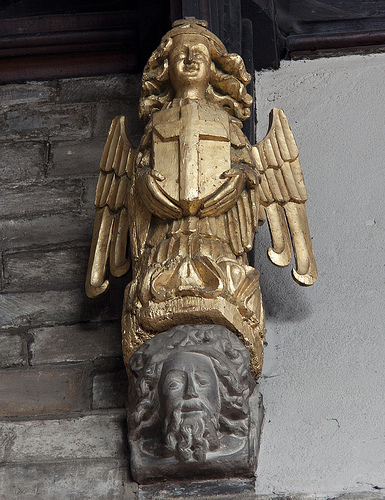 View of one of the carved angels.